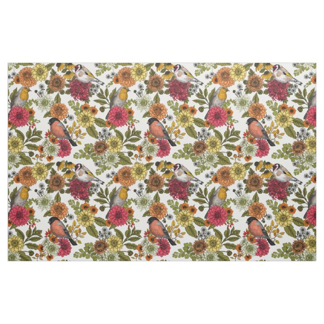 Tissu Jardin d'oiseaux et de fleurs 1 (Fat Quarter)