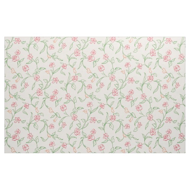 Tissu Jardin fleuri rose (Yard)