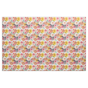 Tissu Jardin romantique d'aquarelle floral