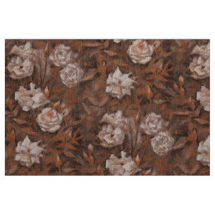 Tissu "Jardin Rose" décoration florale classique tons te