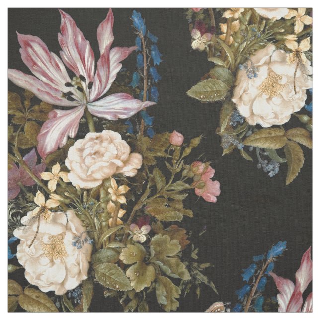 Tissu Jardin sombre Floral (Échantillon)