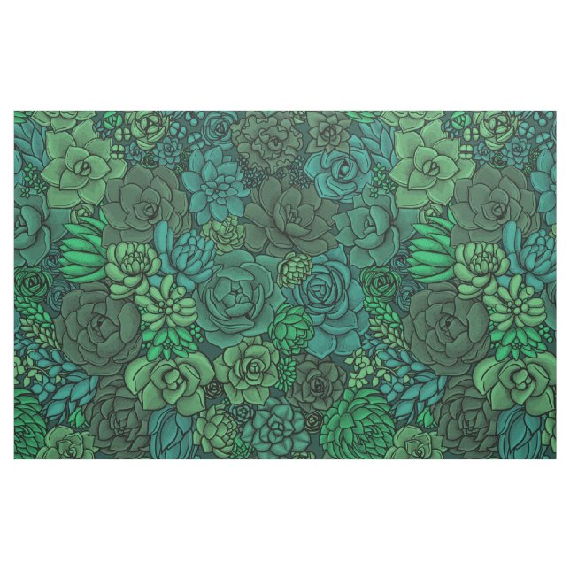 Tissu Jardin succulent en vert (Fat Quarter)