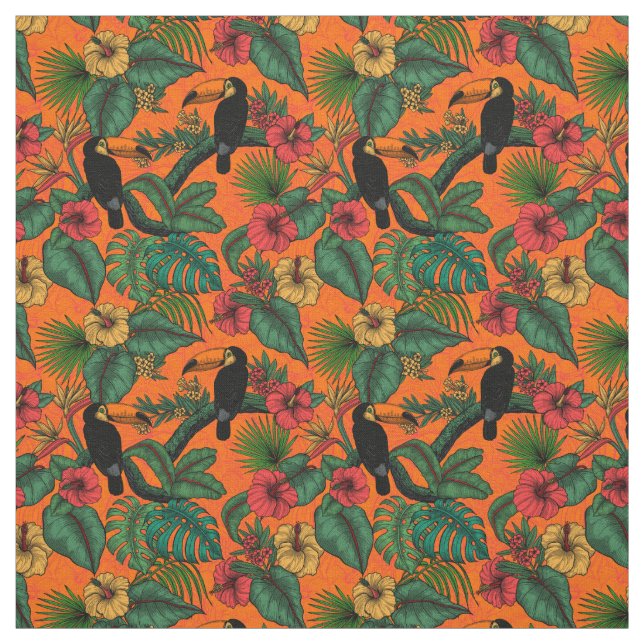 Tissu Jardin toucan (Échantillon)