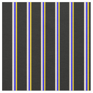 Tissu Jaune, Bleu, Bisque & Grandes Noires