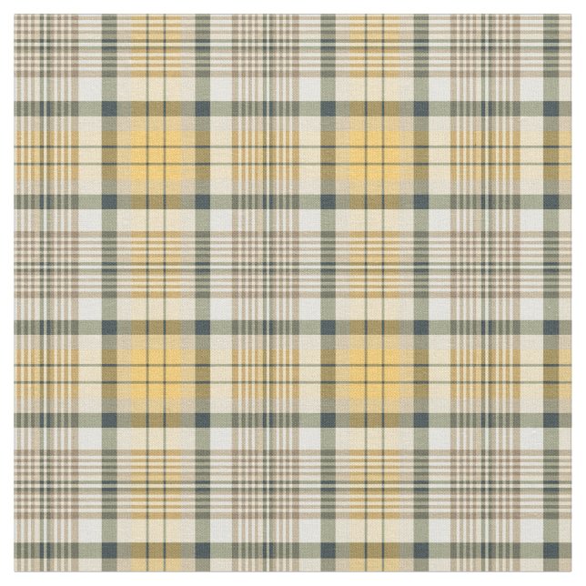 Tissu Jaune, bleu marine et plaid en ivoire (Fermer)
