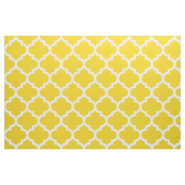 Tissu jaune citron de treillis de Quatrefoil de (Fat Quarter)