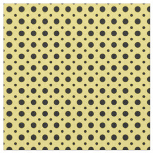 TISSU JAUNE CLAIR À POIS NOIRS