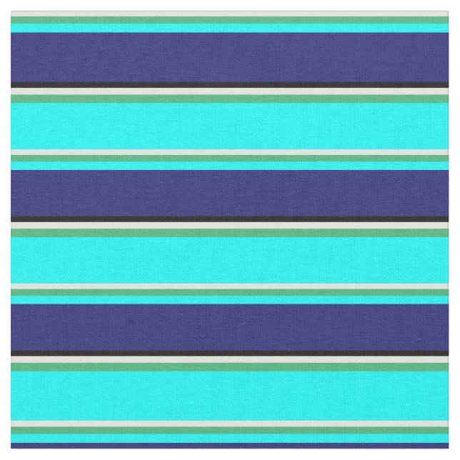 Tissu Jaune clair, Vert mer, Cyan, Bleu & Noir (Fermer)