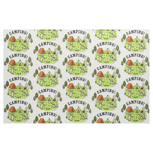 Tissu jaune de camping de Labradors (Fat Quarter)