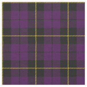 Tissu Jaune de plaid de pourpre/prune/or/rayure noire