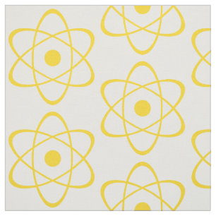 Tissu jaune de symbole d'atome