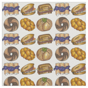 Tissu Jaune Deli Food Bagel Knish Challah Blintz Pickle