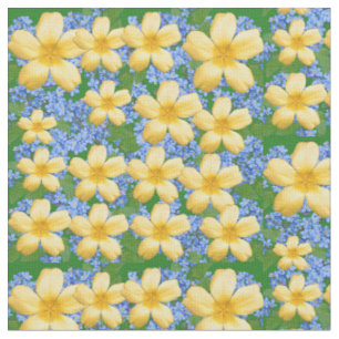 Tissu jaune et bleu