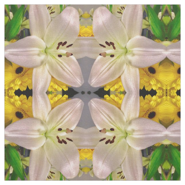 Tissu Jaune et Lys (Échantillon)