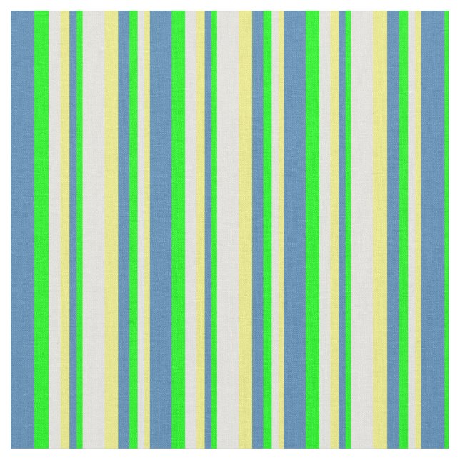 Tissu Jaune, Jaune clair, Chaux et Bleu (Fermer)