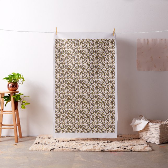 Tissu jaune motif brun de peau de léopard (In Situ)