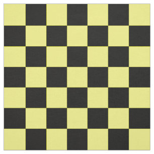 Tissu Jaune Motif de chèque noir Textile