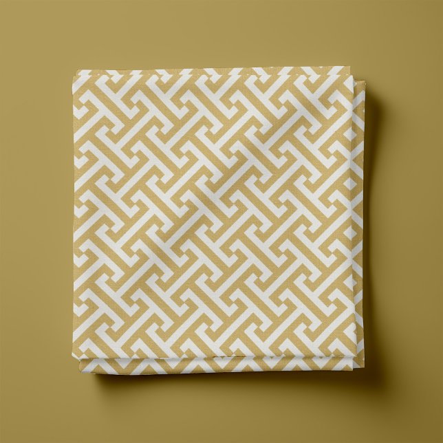 Tissu Jaune Moutarde Motif Grec à la Clé (Créateur téléchargé)