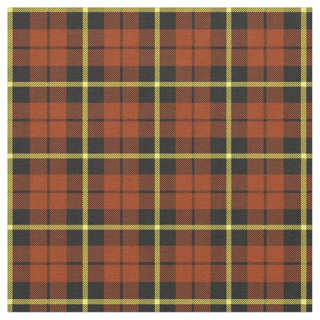 Tissu Jaune orange de citrouille d'automne/plaid noir (Fermer)