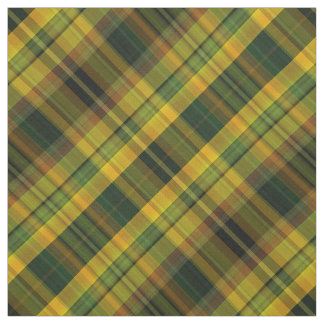 Tissu Jaune, orange et tartan vert de contrôle