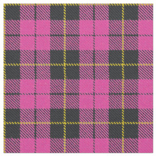 Tissu Jaune rose-foncé de plaid/or/rayure noire