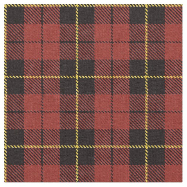Tissu Jaune rouge marron léger de plaid/or/rayure noire (Fermer)