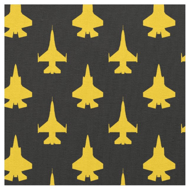 Tissu Jaune sur Motif noir F16 et F35 (Fermer)