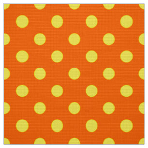 Tissu Jaune Sur Orange Pois Design Motif