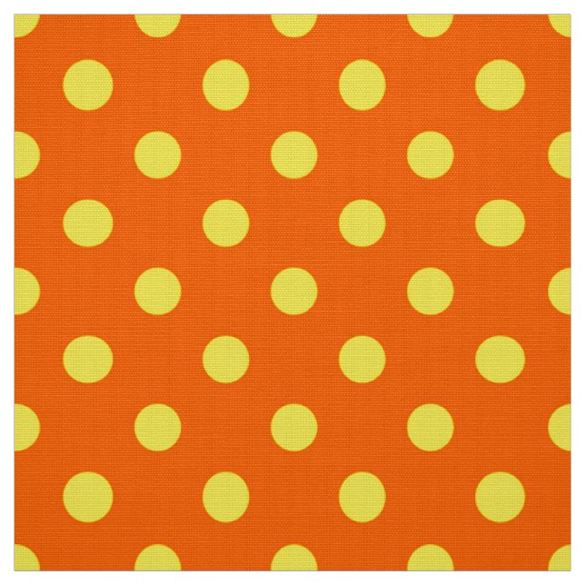 Tissu Jaune Sur Orange Pois Design Motif (Échantillon)