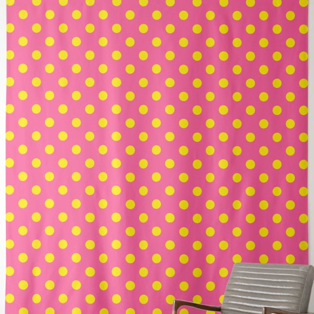Tissu Jaune sur rose Pois Design Motif (Créateur téléchargé)