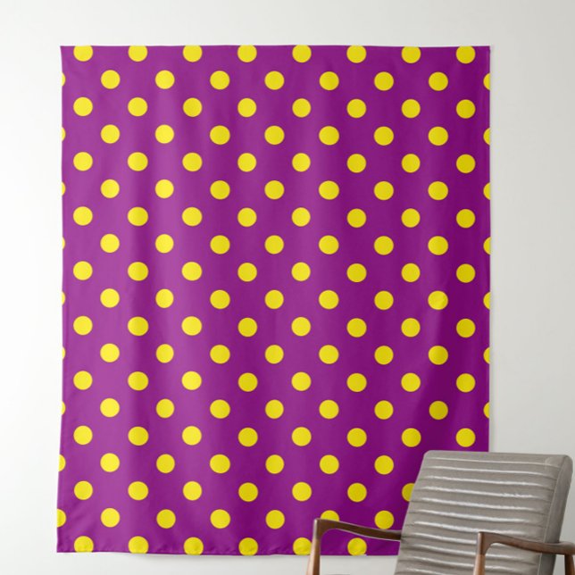 Tissu Jaune sur violet Pois design Motif (Créateur téléchargé)