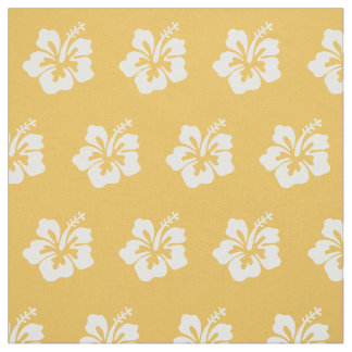 Tissu Jaune tropical chic de motif de fleur de ketmie