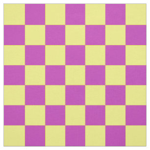 Tissu Jaune violet Checker Motif Textile