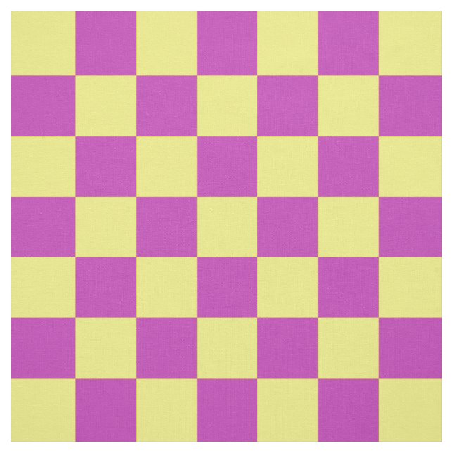 Tissu Jaune violet Checker Motif Textile (Échantillon)