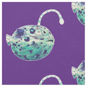 Tissu "Je suis fascinant..." Le poisson-lampe-livre réal
