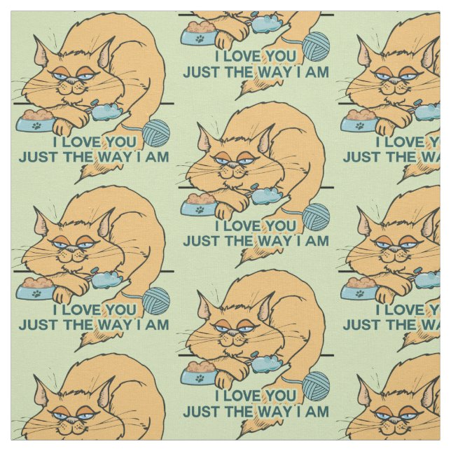 Tissu Je t'aime dire graphique de chat drôle (Échantillon)