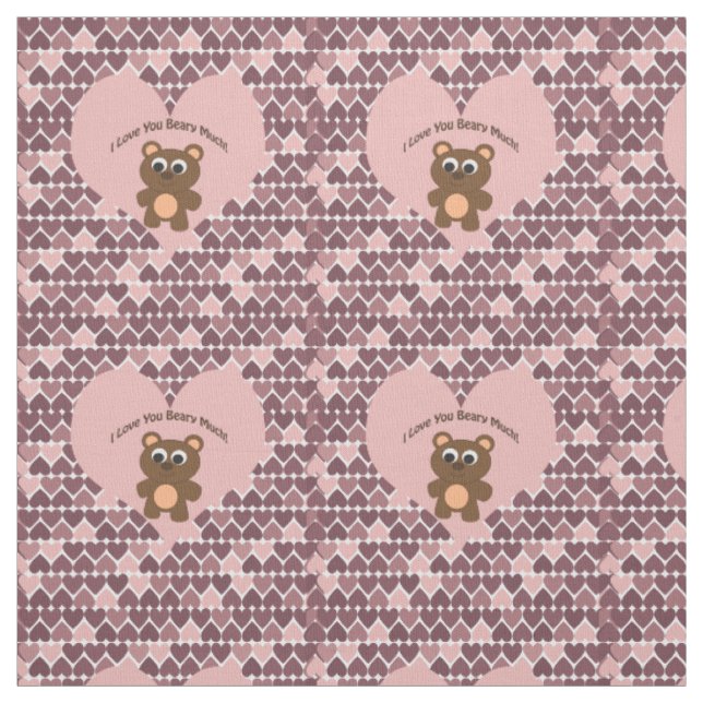 Tissu Je T'Aime, Fais Beaucoup De Coeurs Roses (Échantillon)
