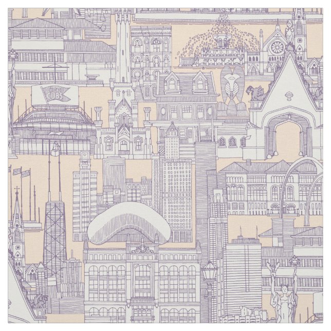 Tissu Jelly de pêche violette de Chicago toile (Échantillon)