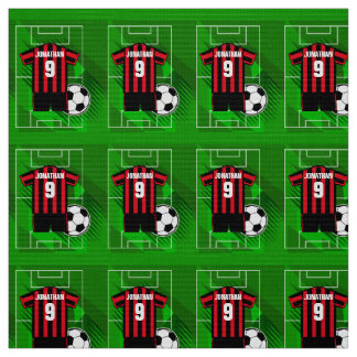 Tissu Jersey de soccer personnalisées en bandes rouge et