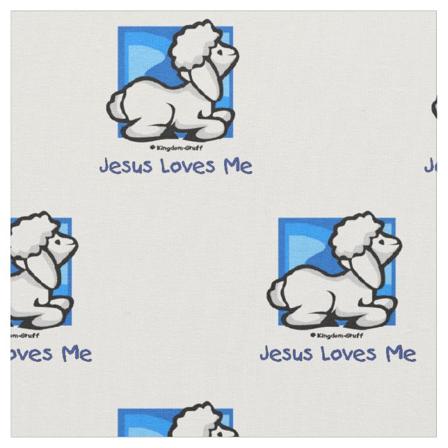 Tissu Jésus m'aime l'agneau (Fermer)