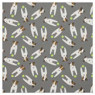 Tissu Jeter ma balle Jack Russell motif chien mignon