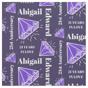 Tissu Jeu d'iolite violet personnalisé du 21e anniversai