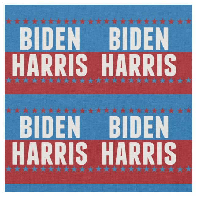 Tissu Joe Biden Kamala Harris Blue Red Stars (Fermer)