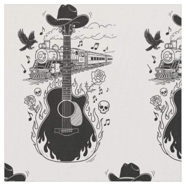 Tissu Johnny Cash (Fermer)