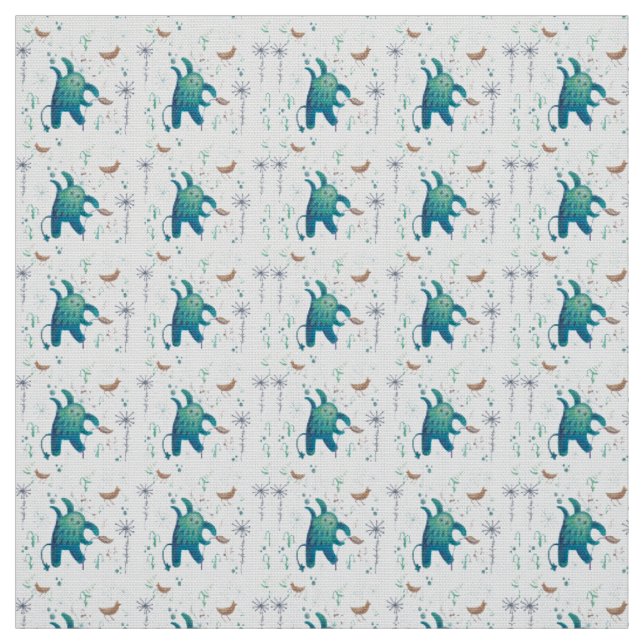 Tissu  joli animal de forêt  (Échantillon)