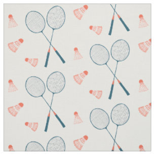 Tissu Joli Badminton Racquet Birdie Shuttlecock Retro