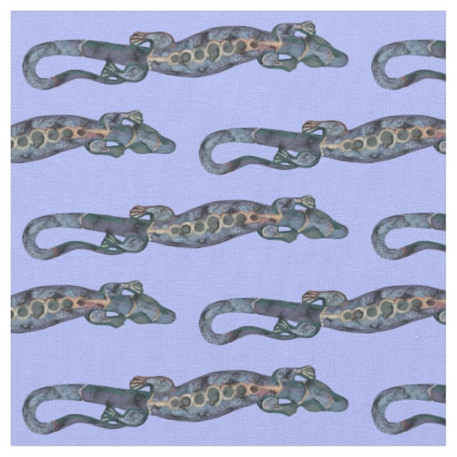 Tissu Joli BALI LIZARD Design bleu + vos idées (Fermer)