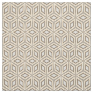 Tissu Joli Beige Brown Geometry Retro Stars Motif