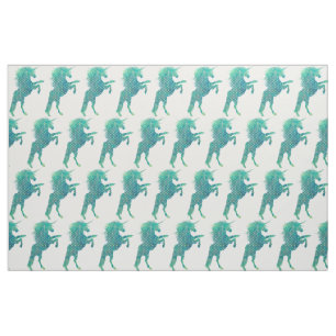 Tissu Joli bleu Polka point Unicorn