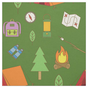 Tissu Joli Camping Randonnées Enfants Décor Vert